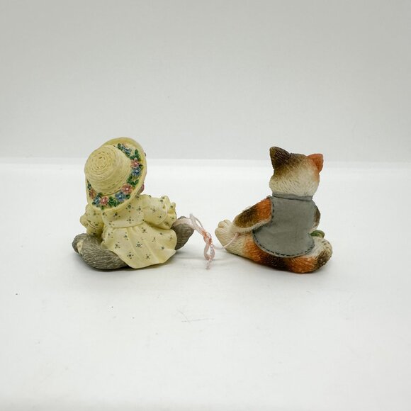 Vtg Calico Kittens Enesco Cats Figurine Linked True Love Wedding Anniversary - Picture 3 of 6
